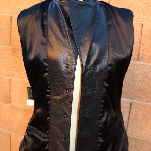 Womens Wilsons Leather Pants Suit Jacket Black Vintage 90s Y2K - Picture 11 of 16